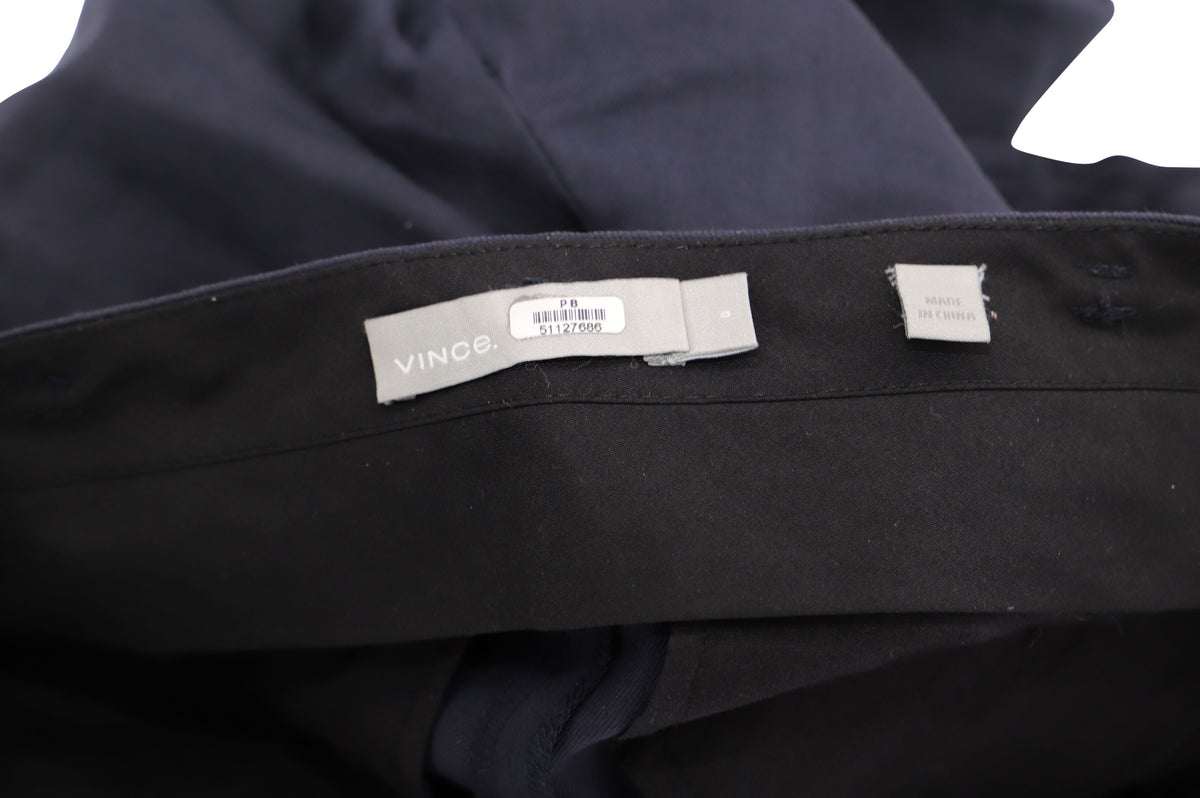 Pantalón de lino de corte ajustado color azul marino