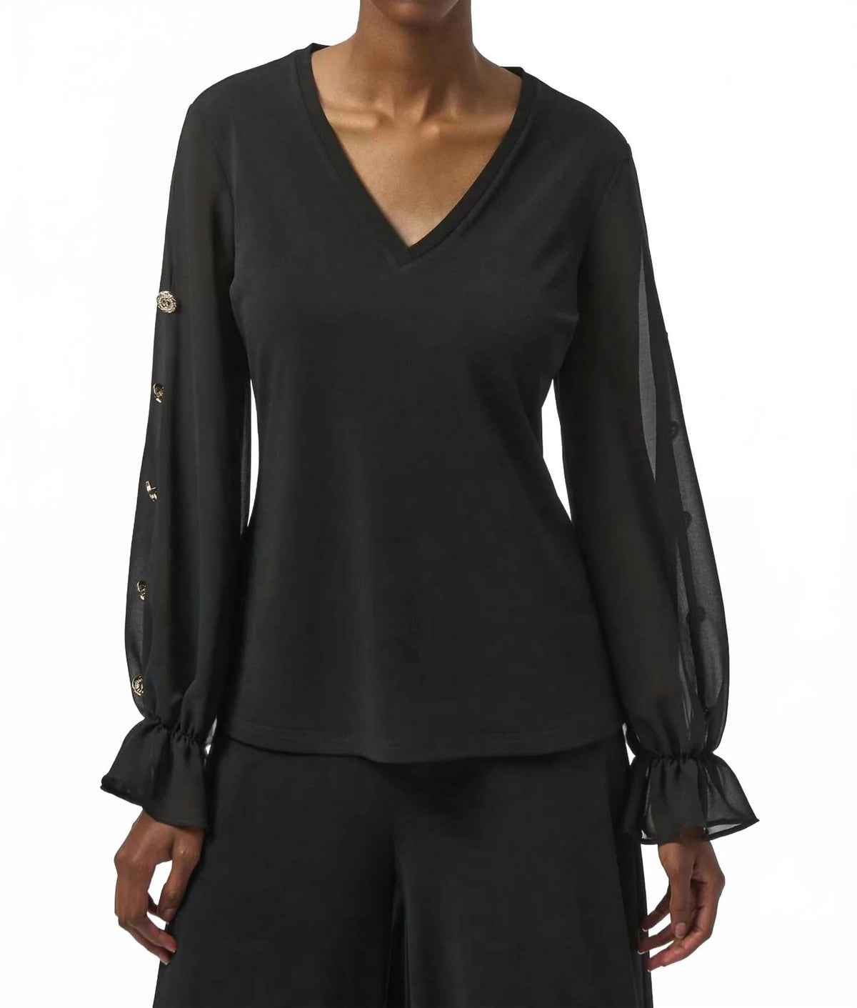 Top de gasa color negro