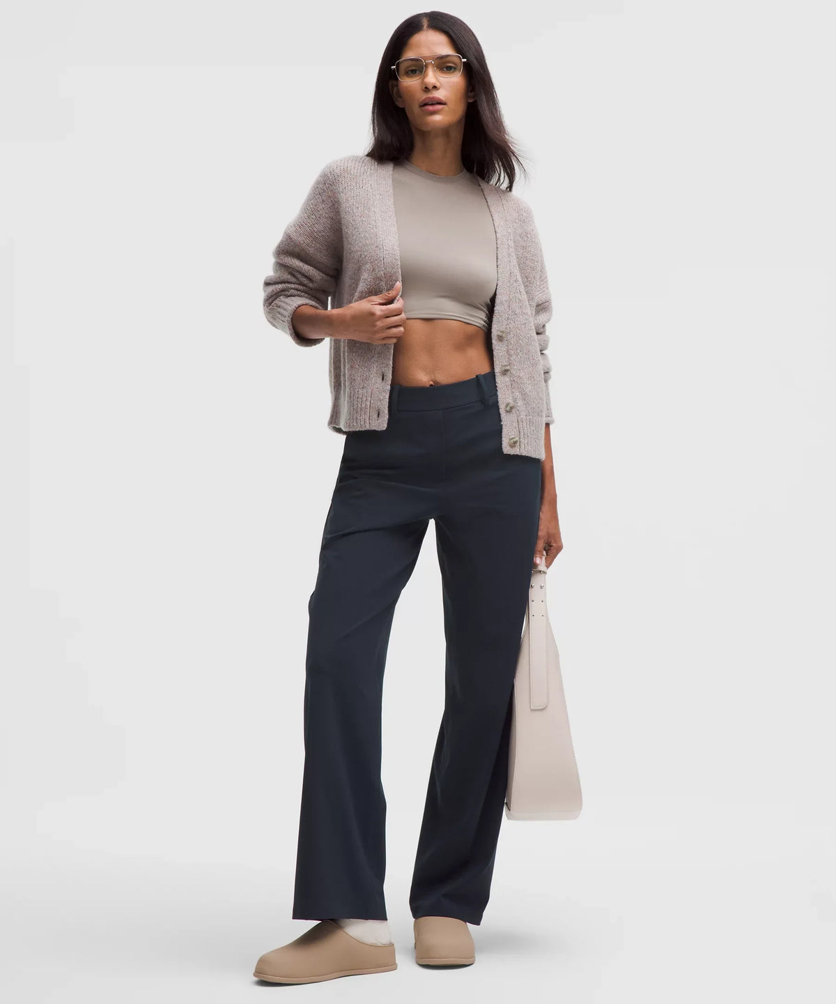 Pantalón de corte recto de tiro alto