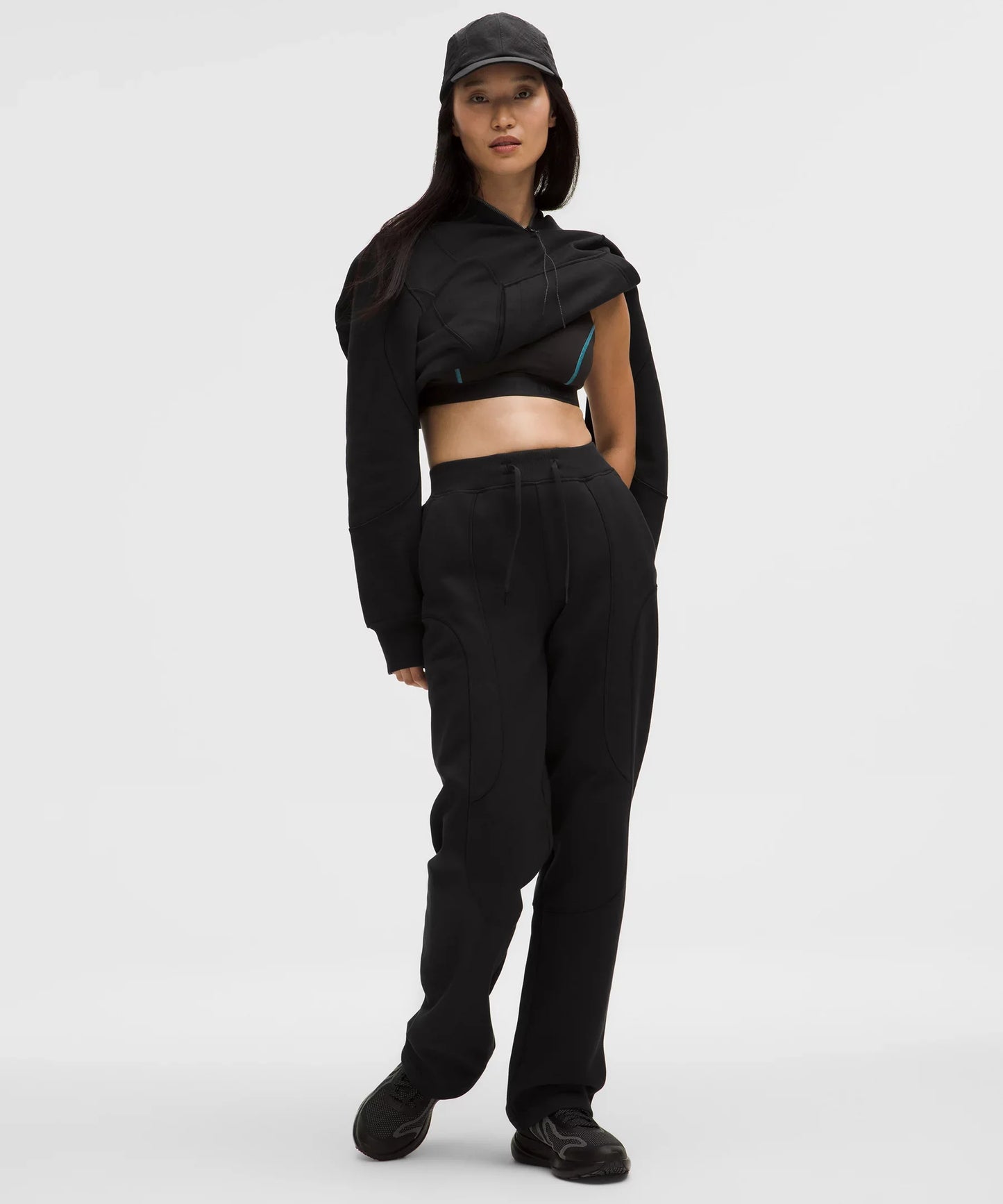 Pantalón de algodón de corte recto de tiro medio