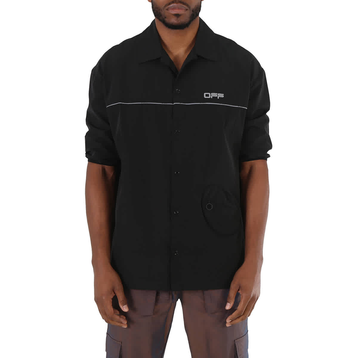 Camisa de hombre de manga corta color negro