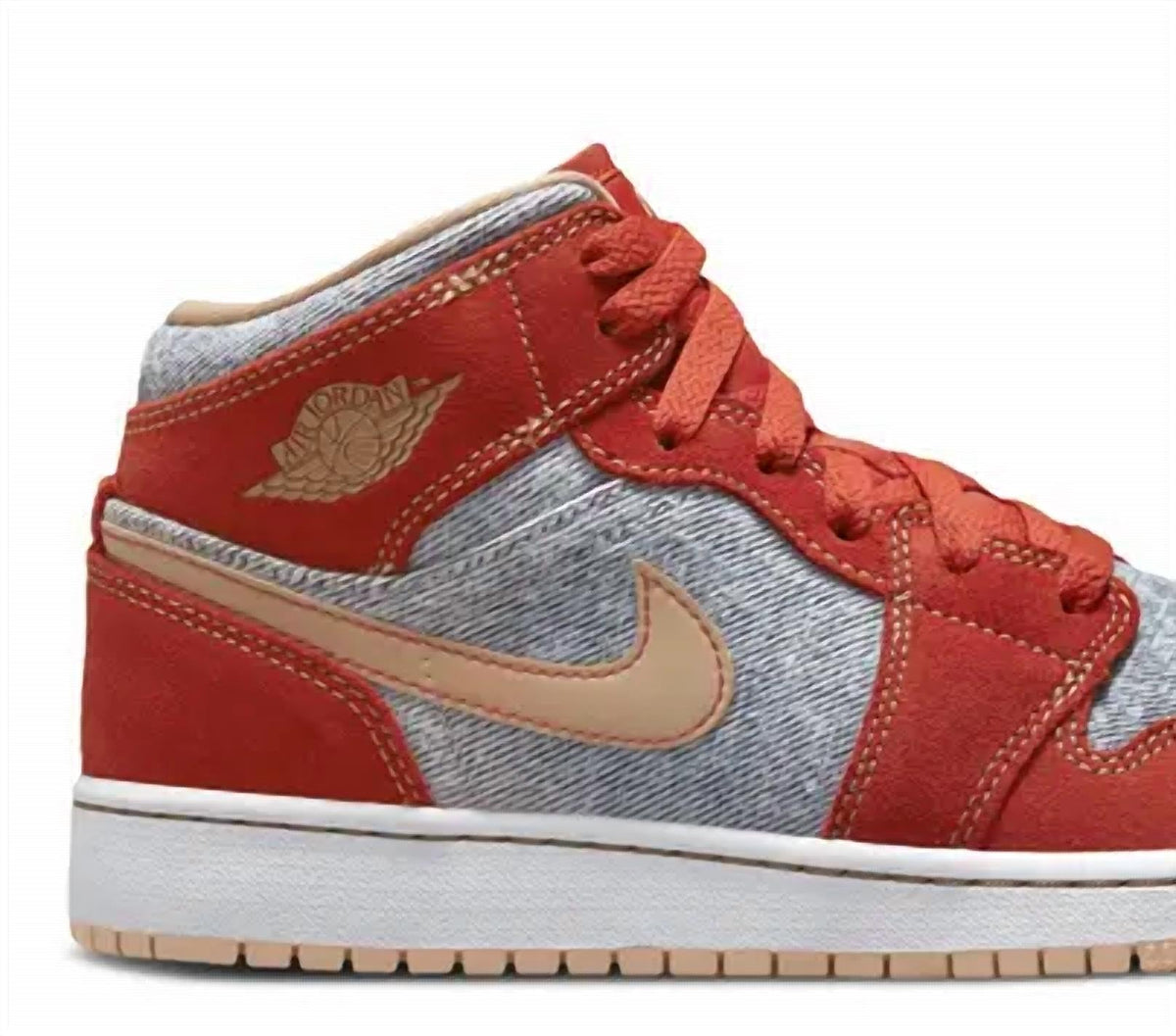 Tenis para niño de mezclilla color rojo