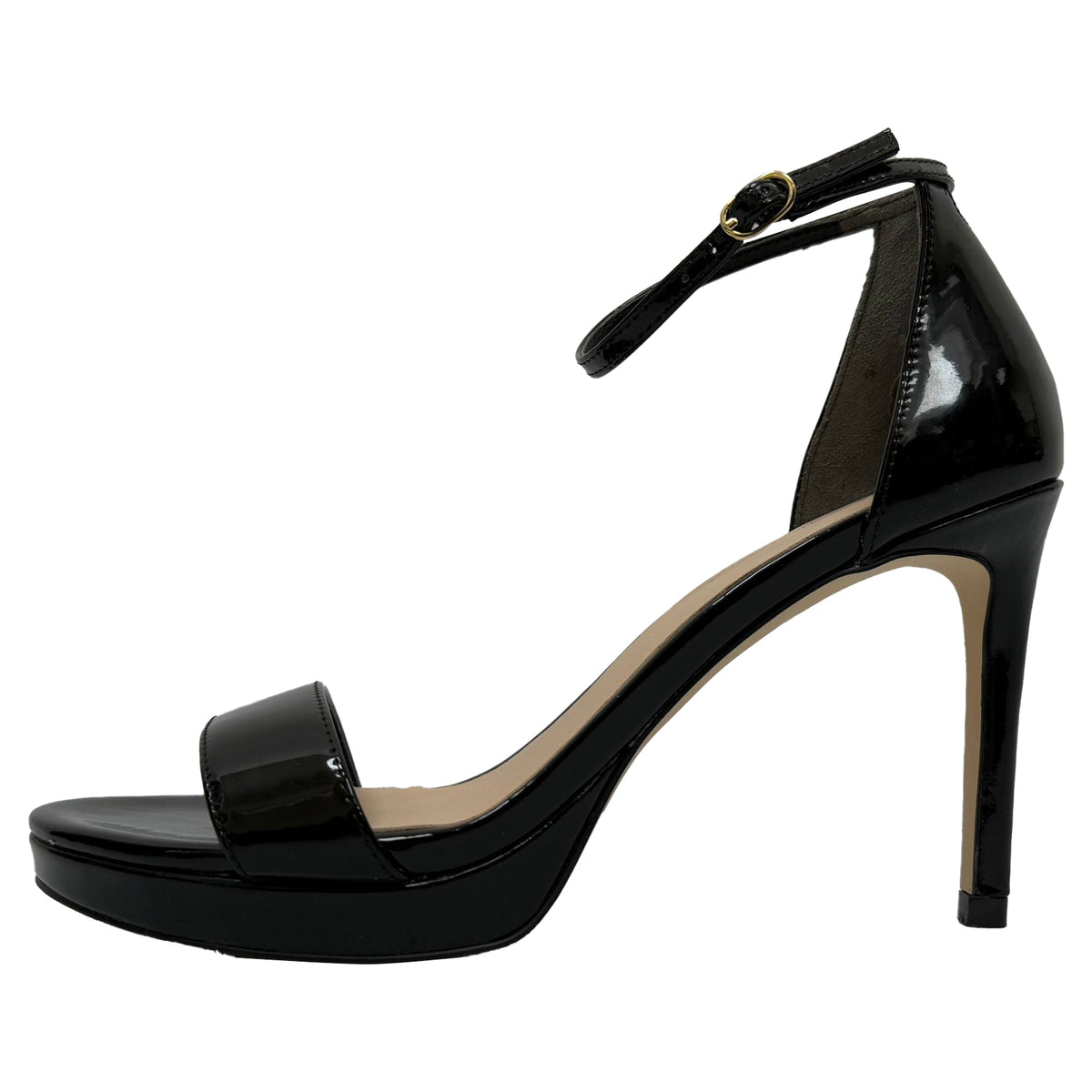 Sandalias de cuero con plataforma color negro