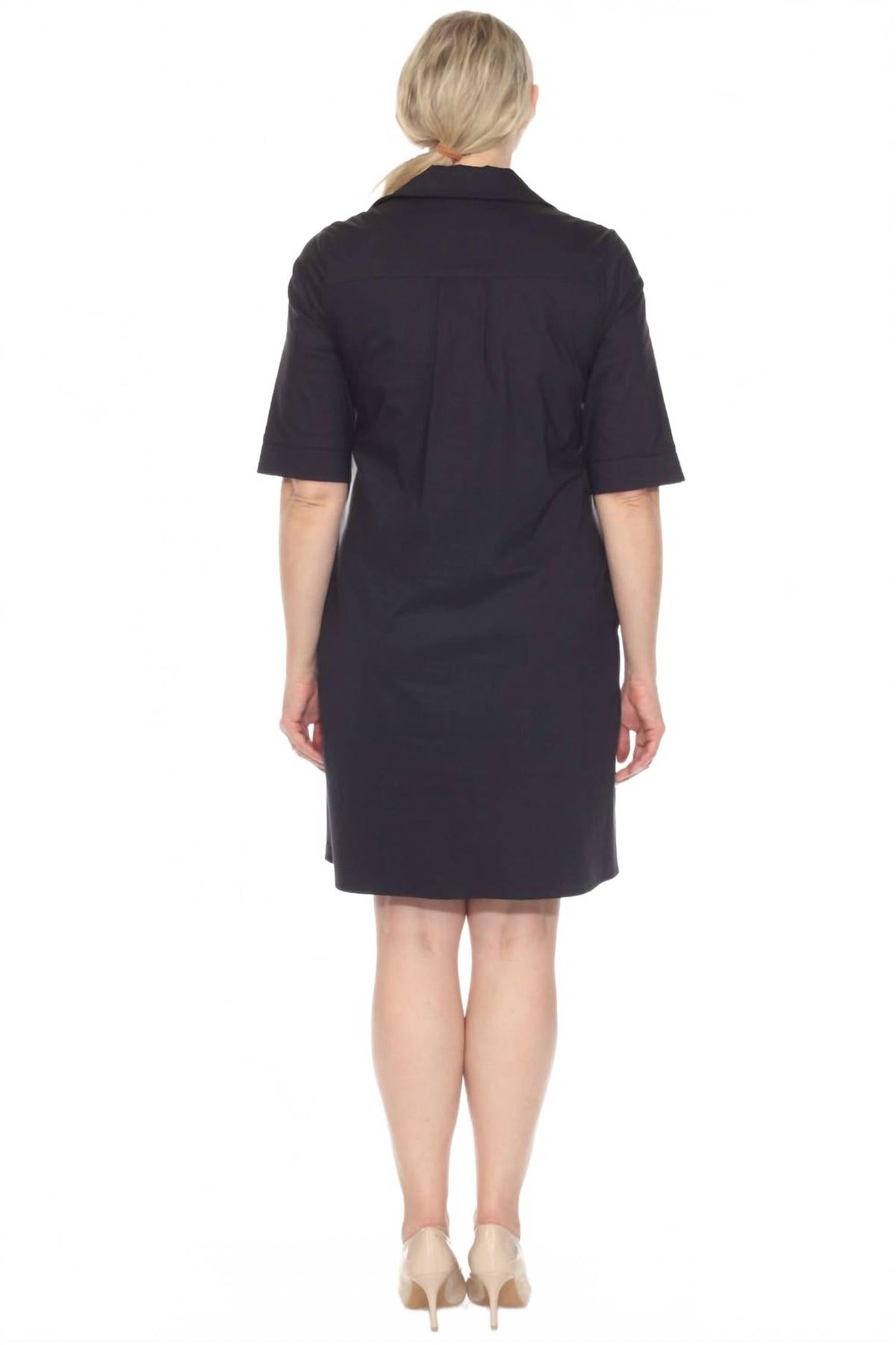 Vestido con pliegues color azul