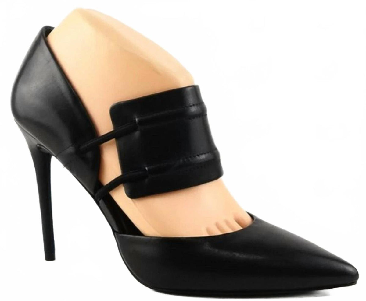 Tacones de mujer de cuero color negro