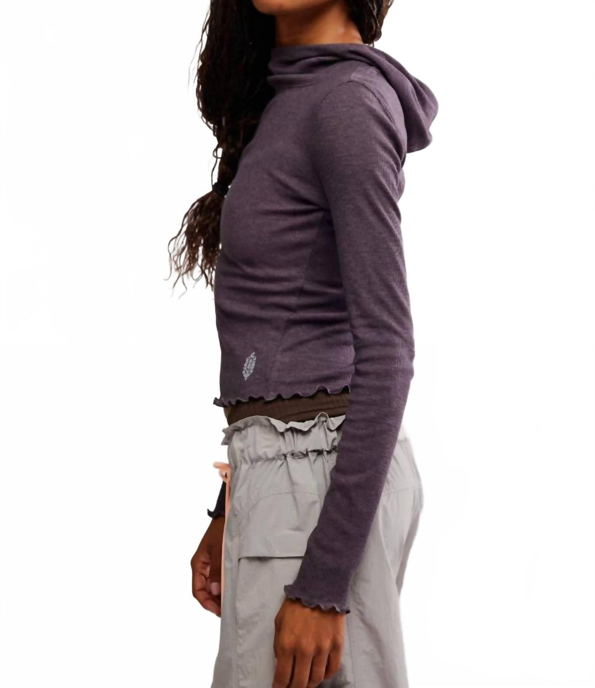 Top con tejido acanalado color gris