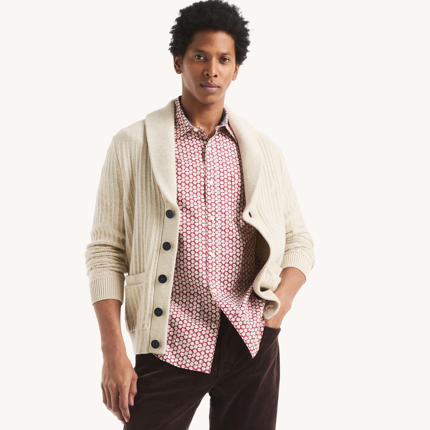 Camisa de hombre de manga corta con estampado