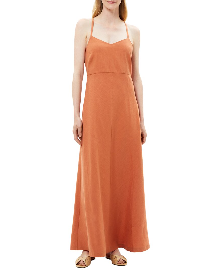 Vestido de mezcla de lino largo