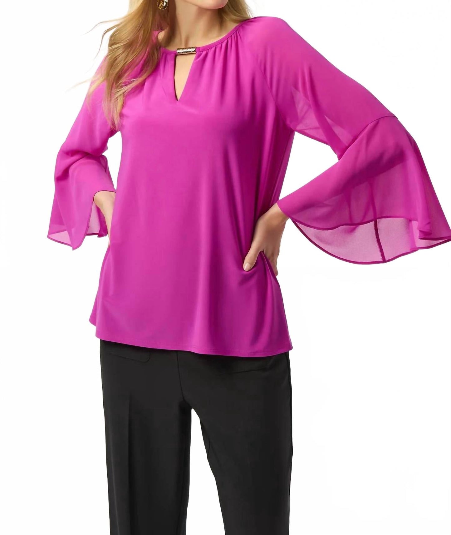 Top de gasa color violeta