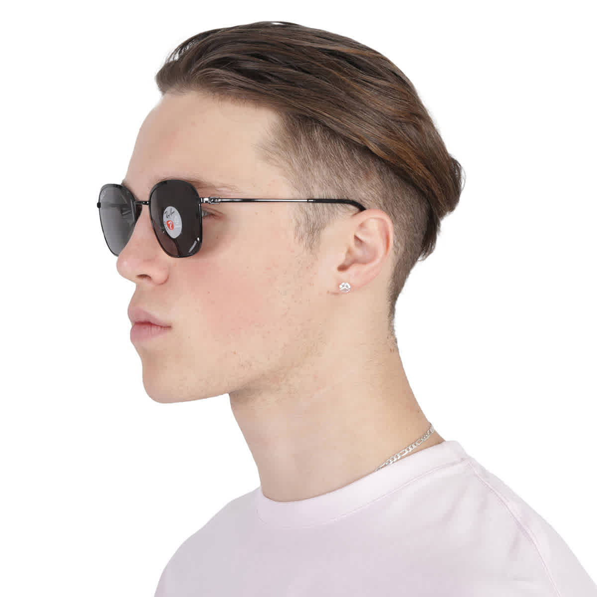 Gafas de sol unisex de montura cuadrada con lentes polarizados color gris oscuro