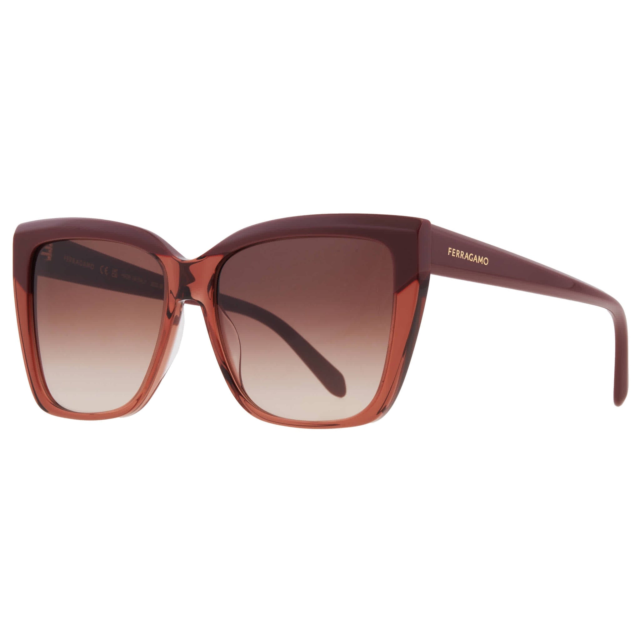 Gafas de sol de mujer de montura tipo gato color café