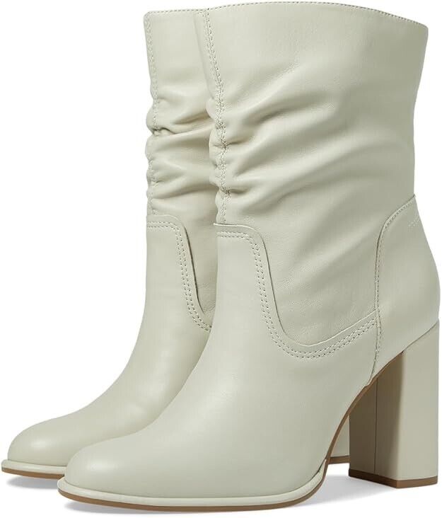 Botines de mujer de cuero color marfil