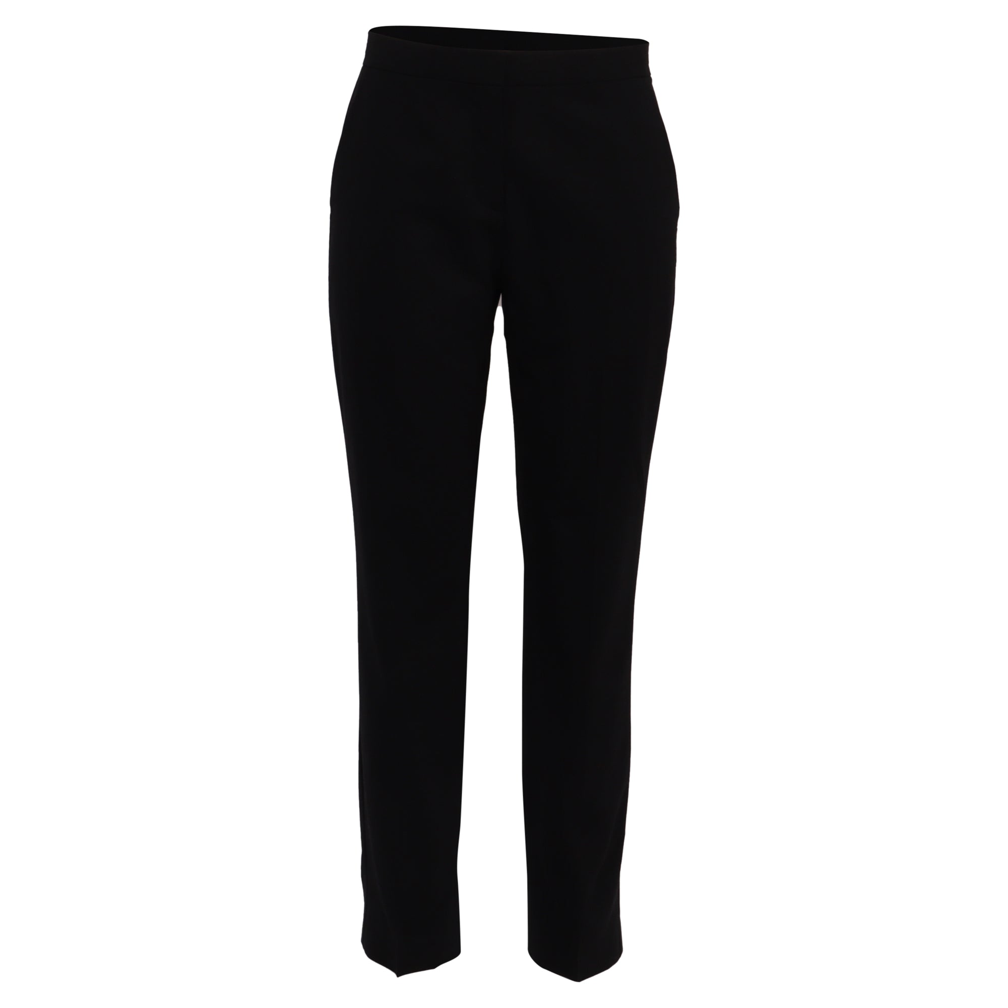 Pantalón de lana de corte ajustado color negro