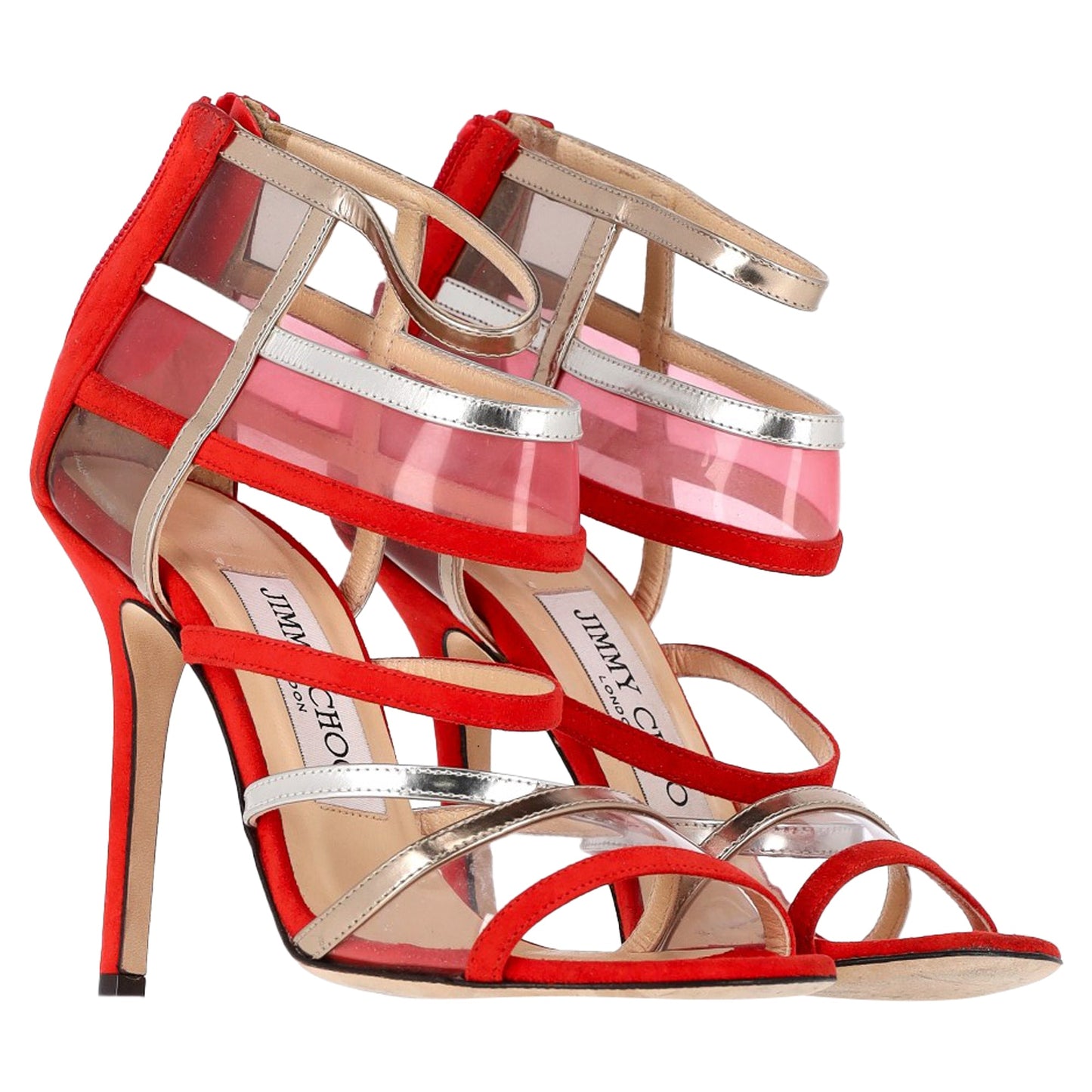 Sandalias de gamuza color rojo