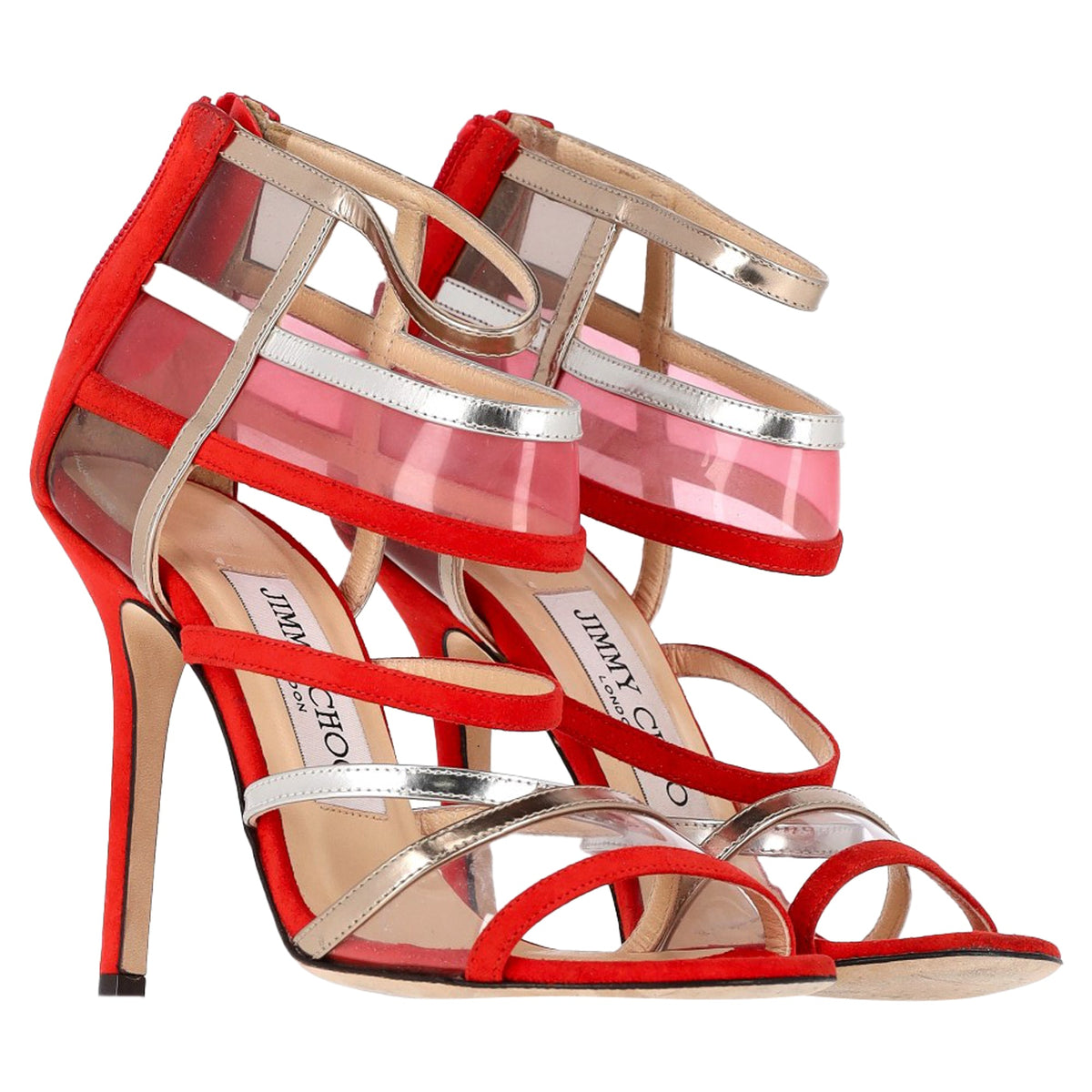 Sandalias de gamuza color rojo