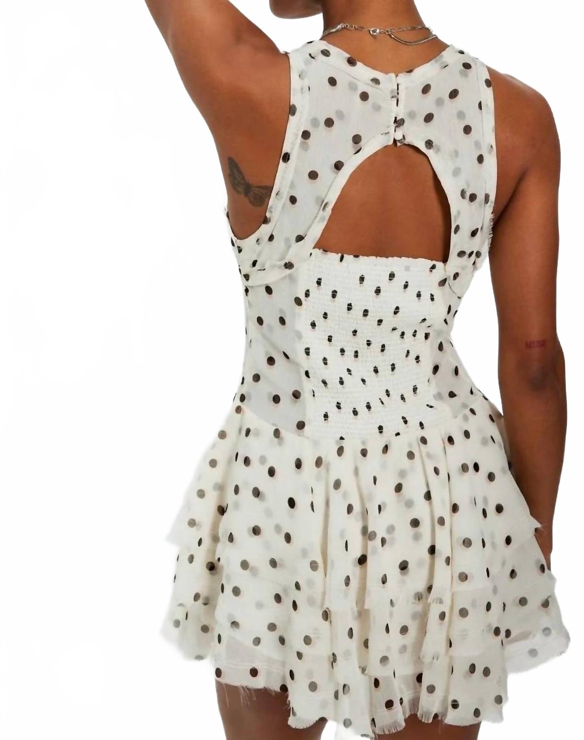 Vestido corto con estampado color blanco