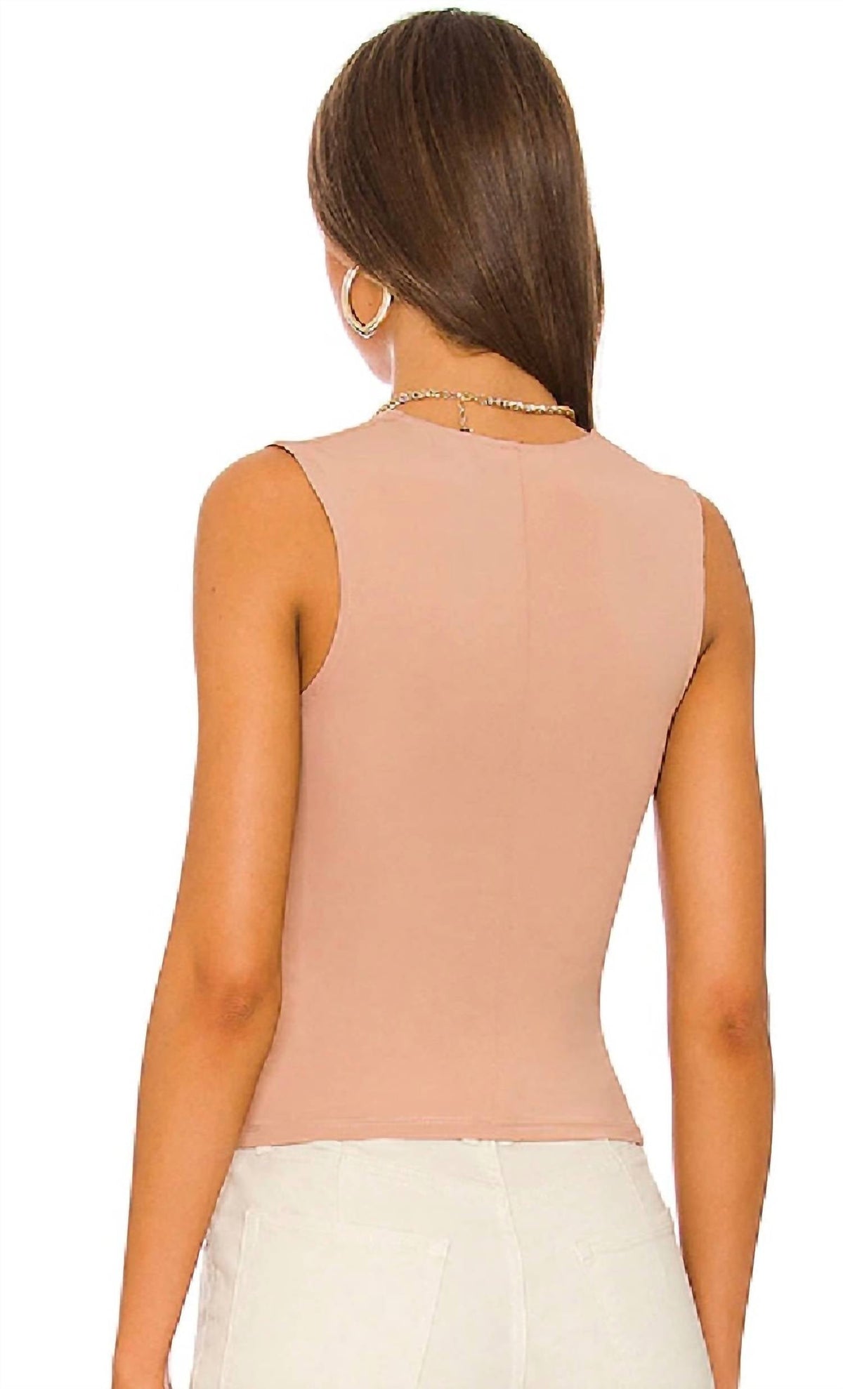 Camiseta sin mangas color beige