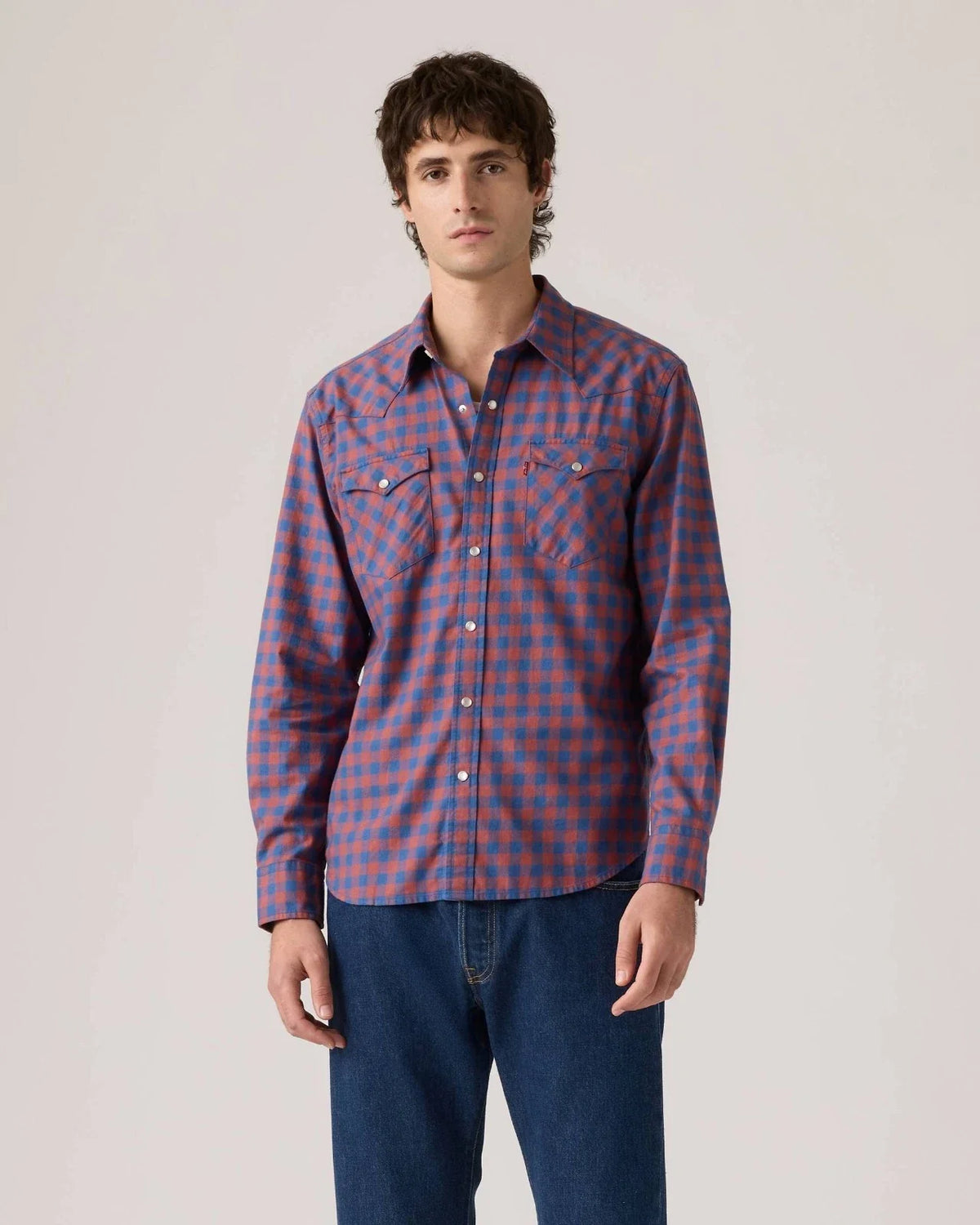 Camisa de hombre a cuadros color azul
