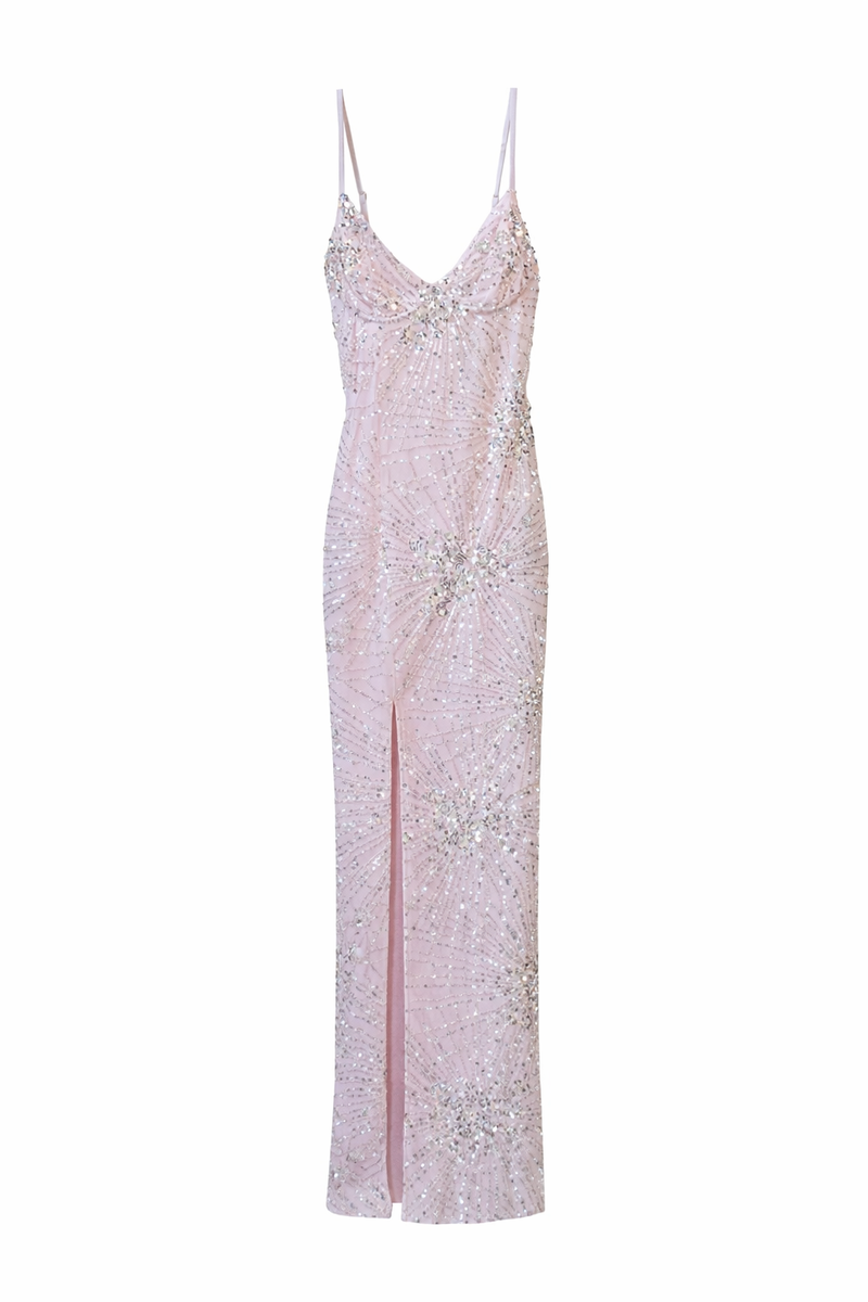 Vestido largo con lentejuelas