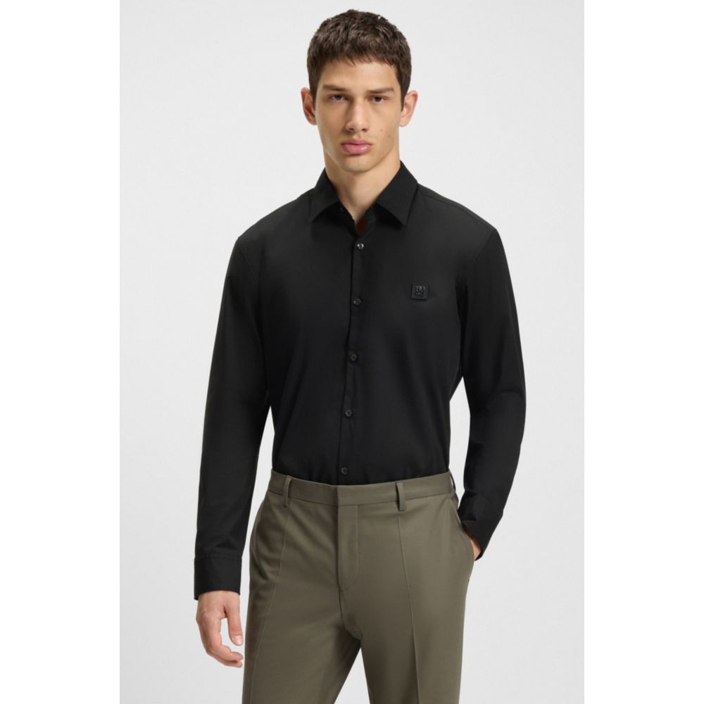 Camisa de algodón de corte ajustado a rayas