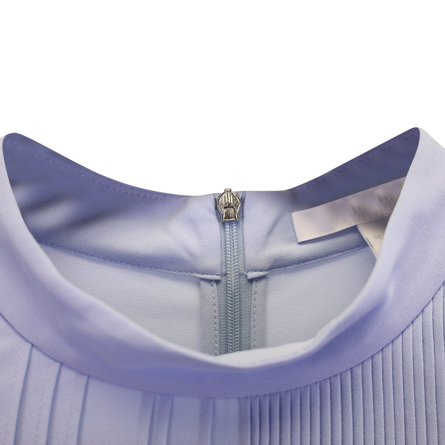 Top con cuello alto con pliegues color azul