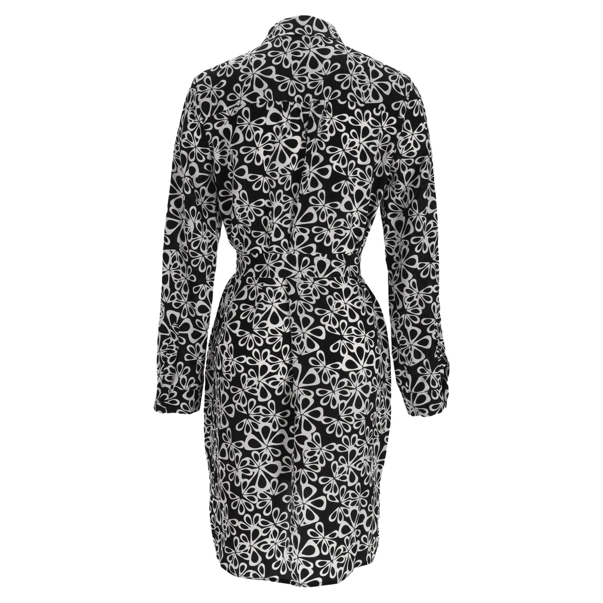 Vestido de seda corto con estampado color negro