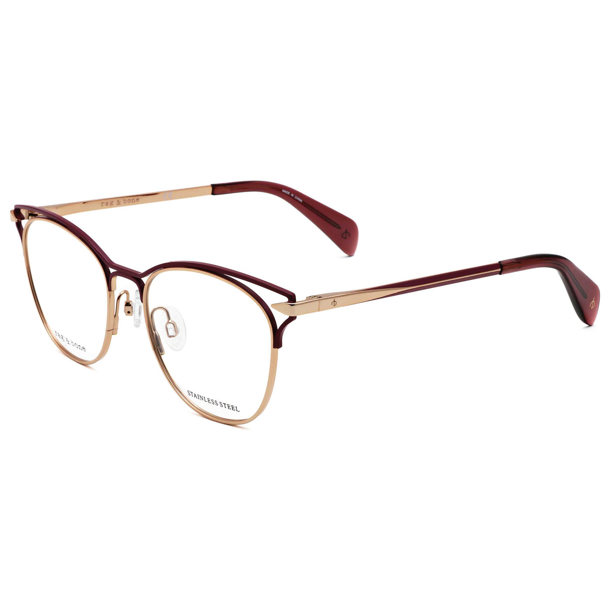 Montura para gafas de mujer 51 mm color rojo y dorado