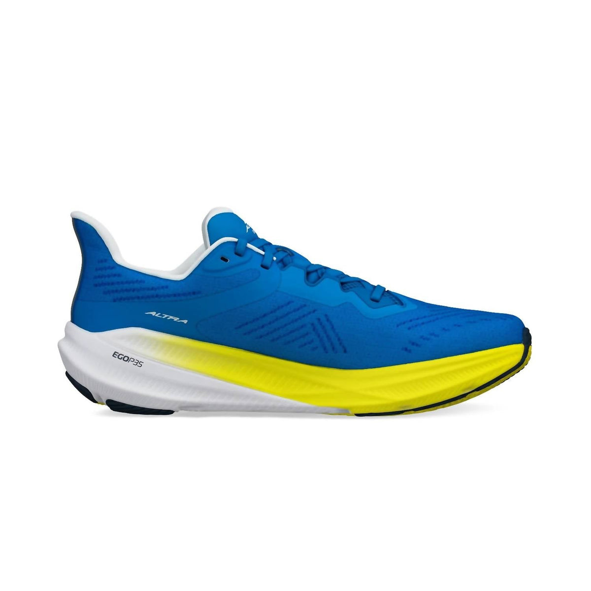 Tenis para correr de hombre color azul y amarillo