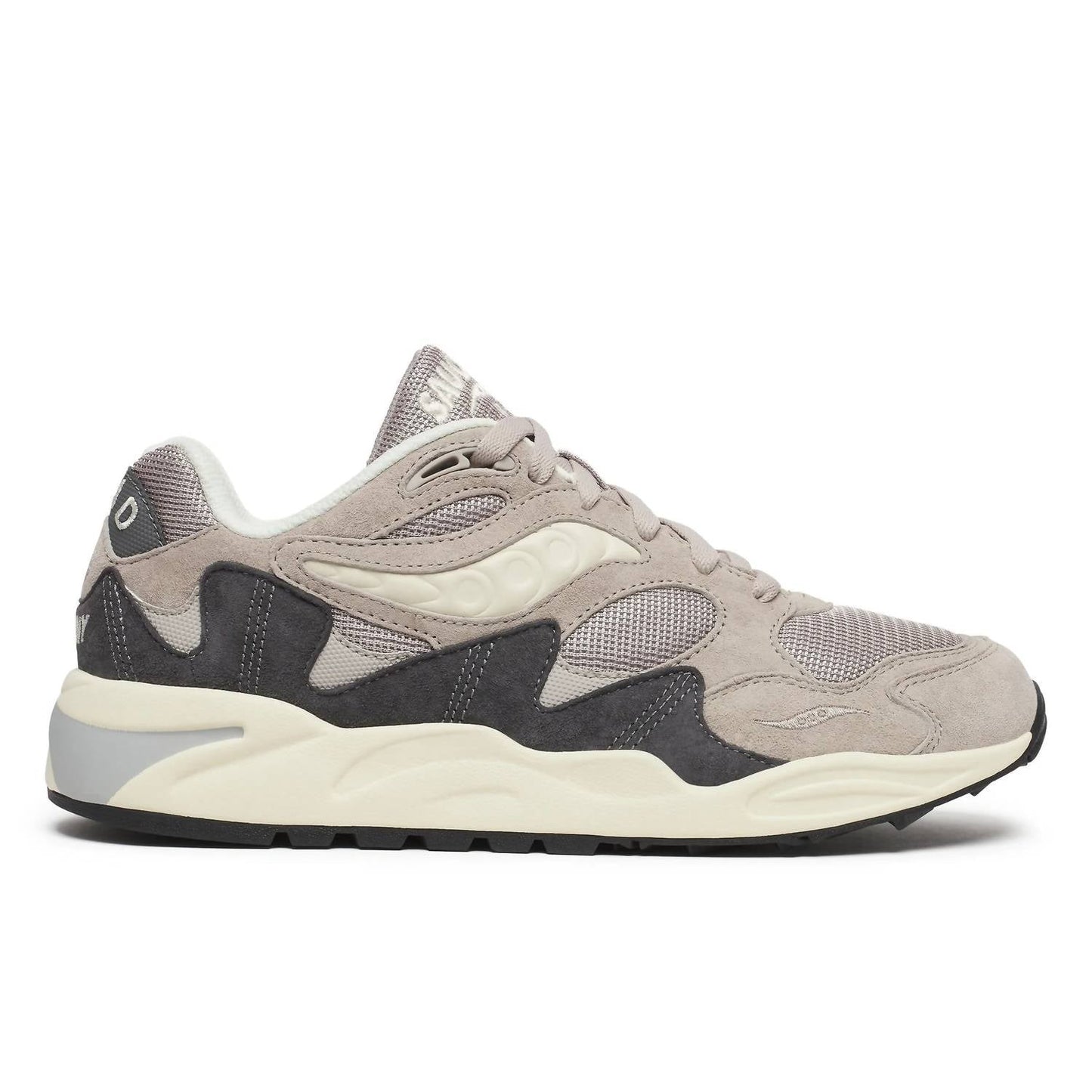Tenis unisex color gris y crema