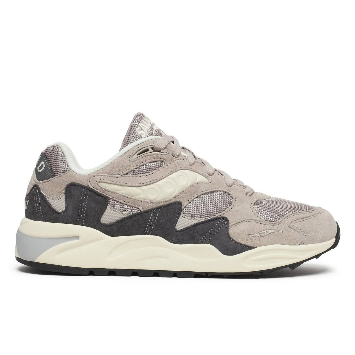 Tenis unisex color gris y crema