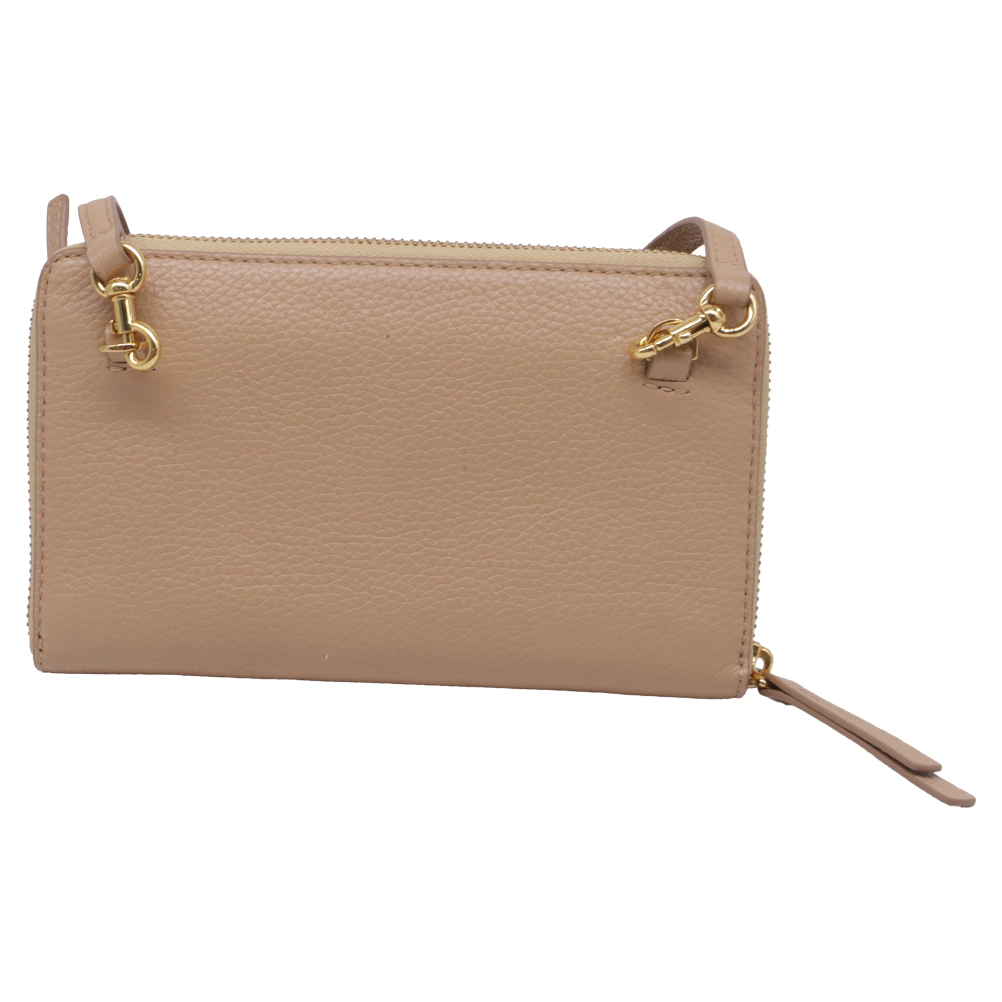 Bolso cruzado de cuero color beige