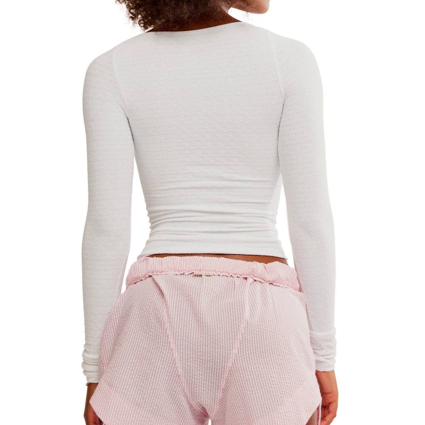 Top de manga larga color blanco