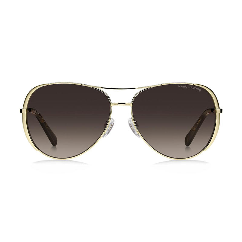 Gafas color café y dorado
