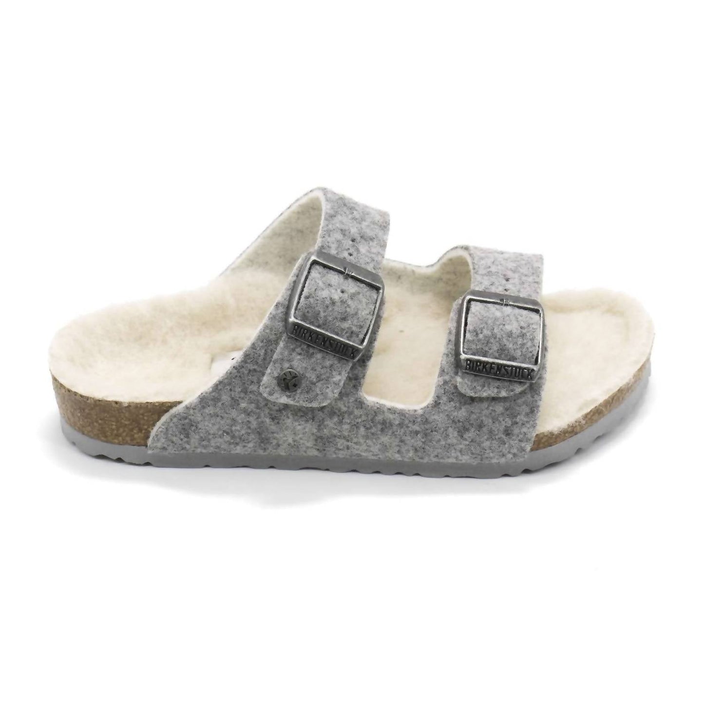 Sandalias para niña de lana color gris claro