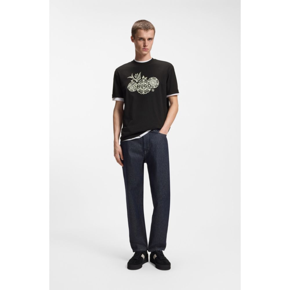 Camiseta de algodón con bordado