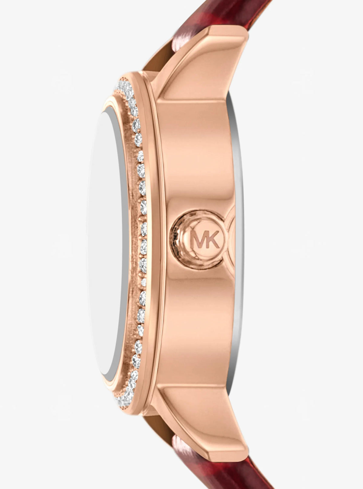 Reloj de cuero color oro rosa