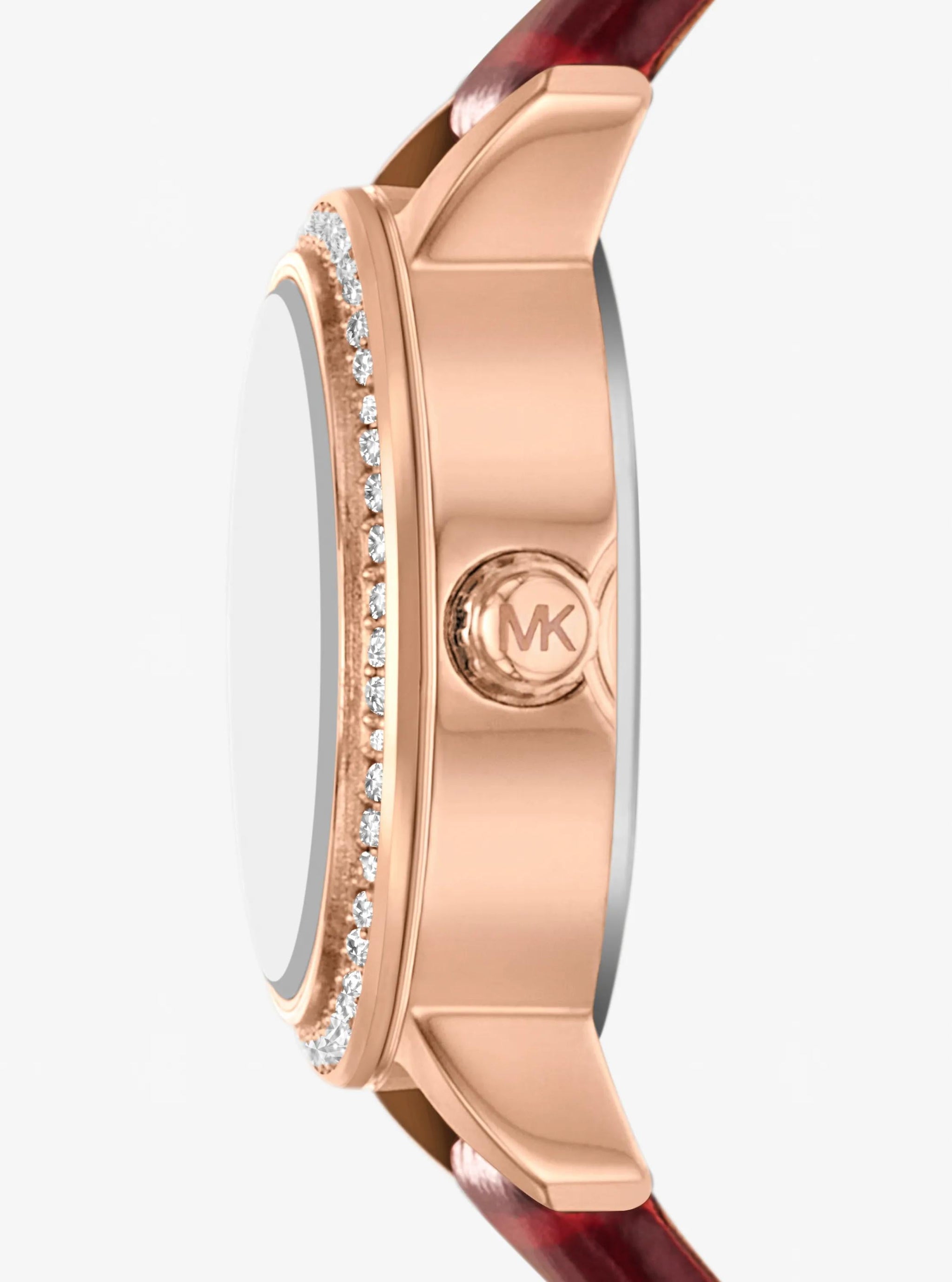 Reloj de cuero color oro rosa