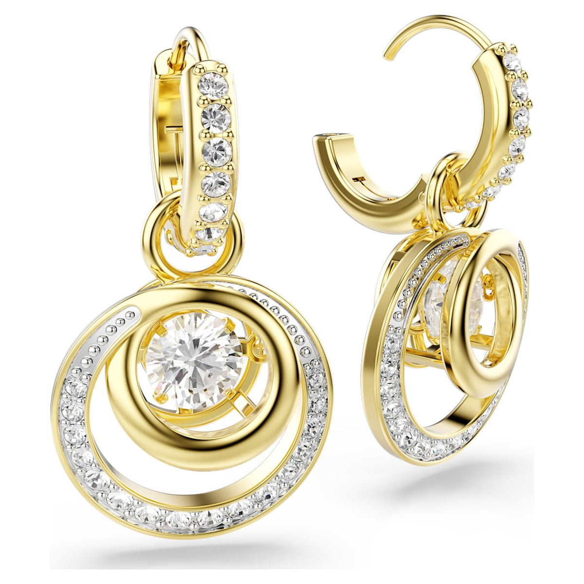 Aretes color blanco y dorado