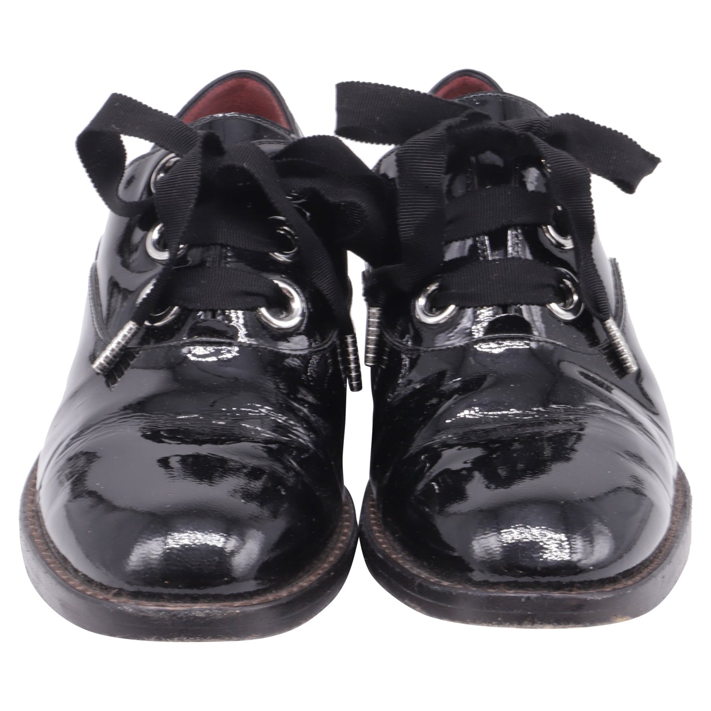 Zapatos de cordones de cuero color negro