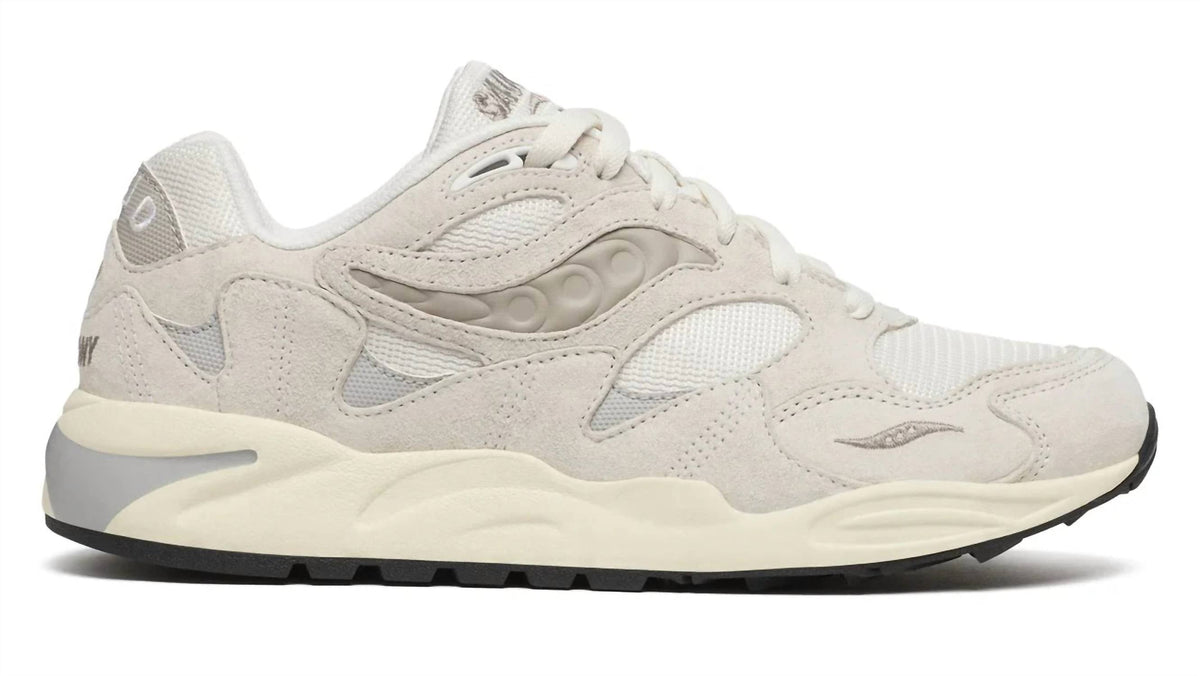 Tenis unisex color gris y crema