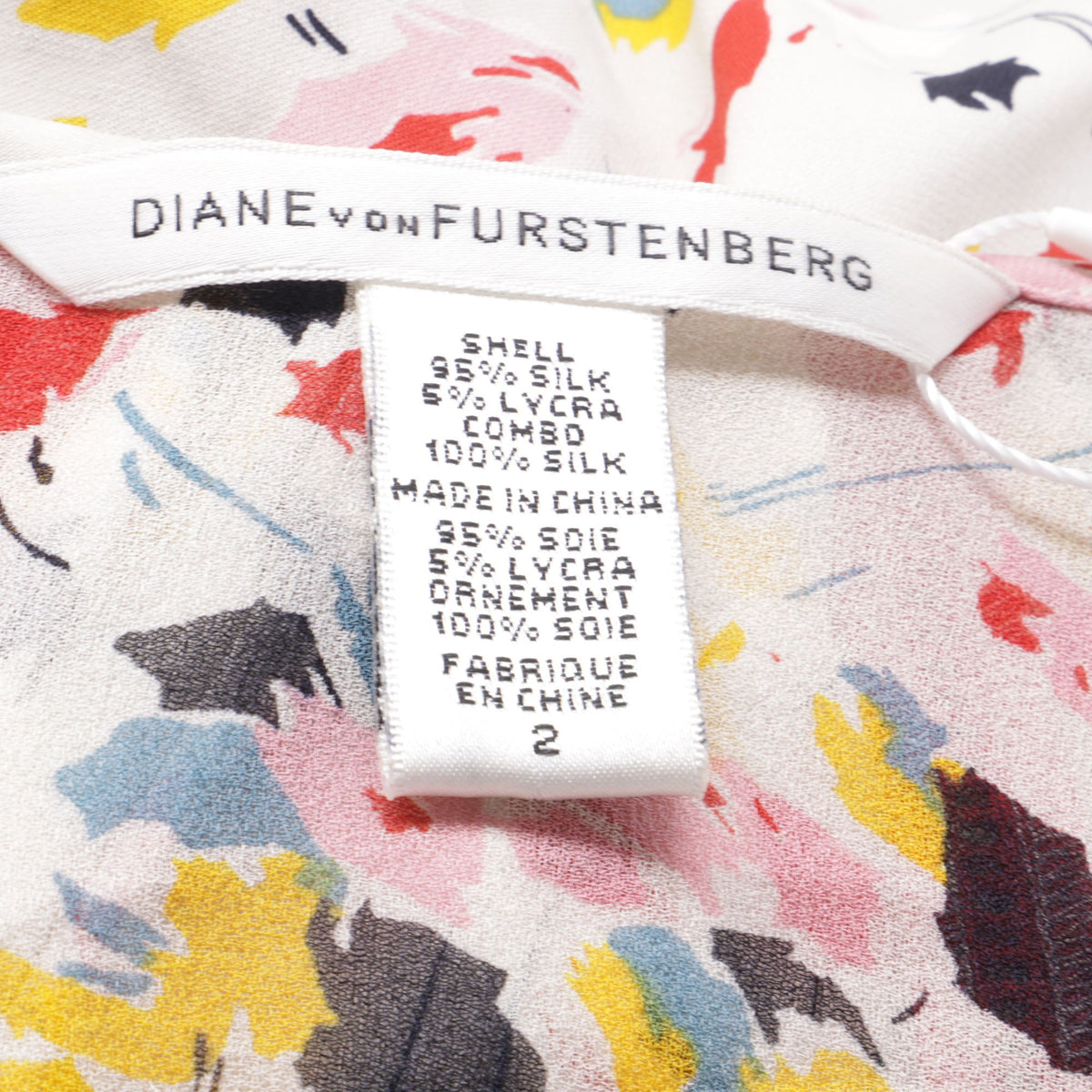 Blusa de seda multicolor
