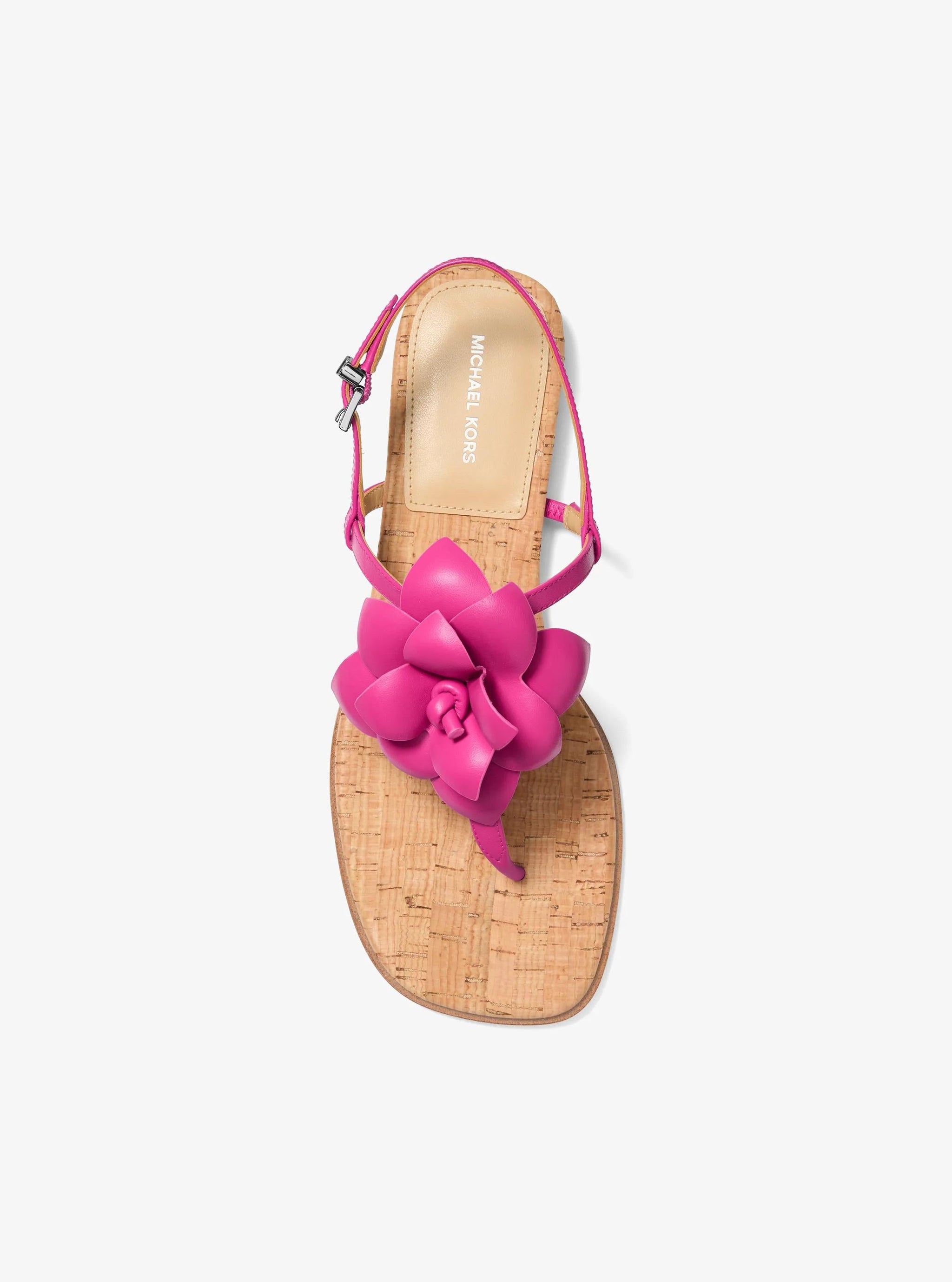 Sandalias de cuero con estampado floral