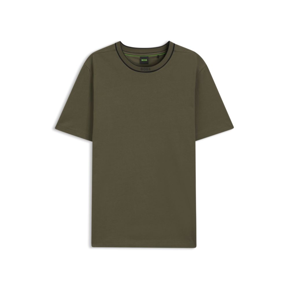 Camiseta de algodón con cuello redondo