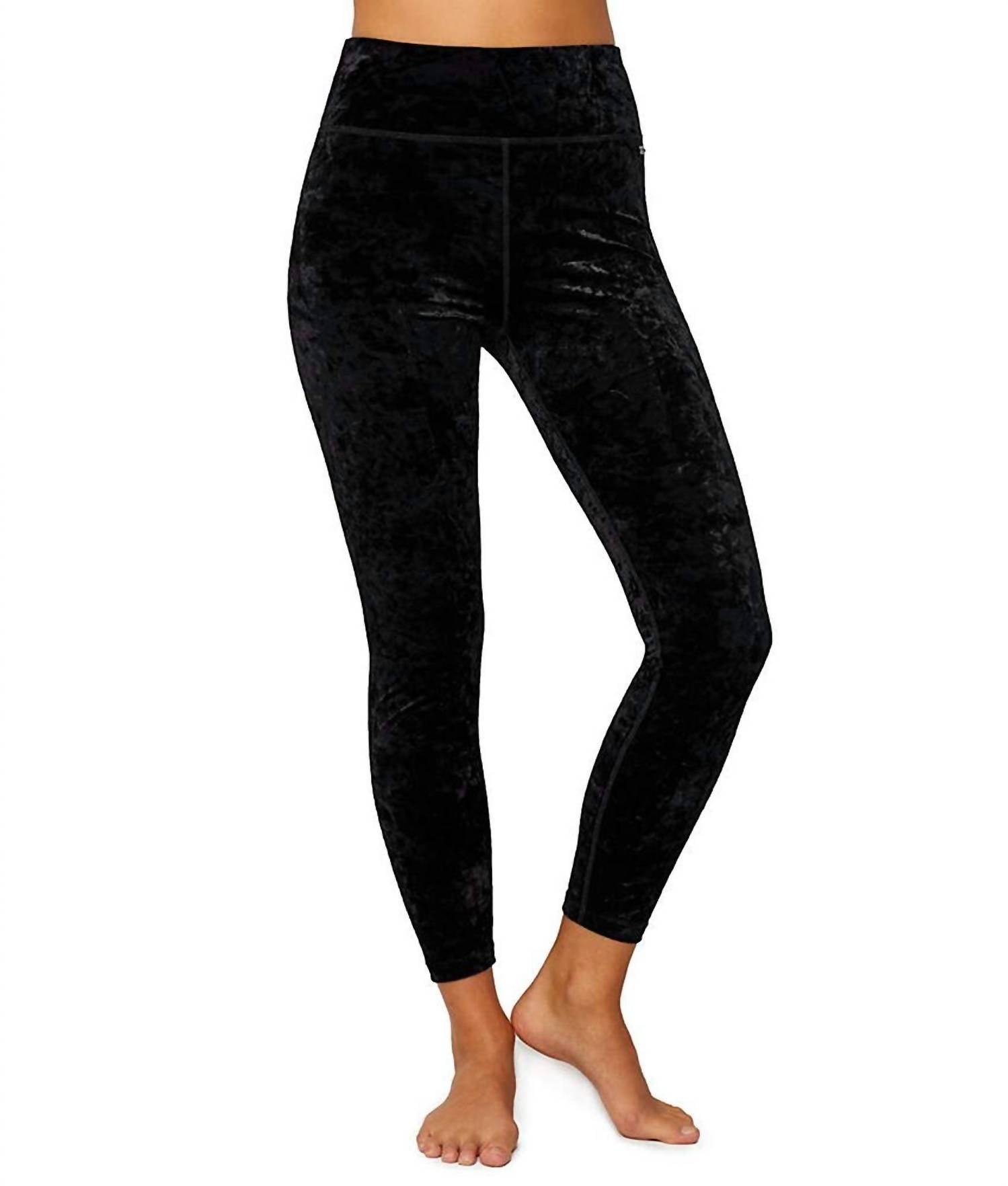 Leggings de mujer de terciopelo color negro