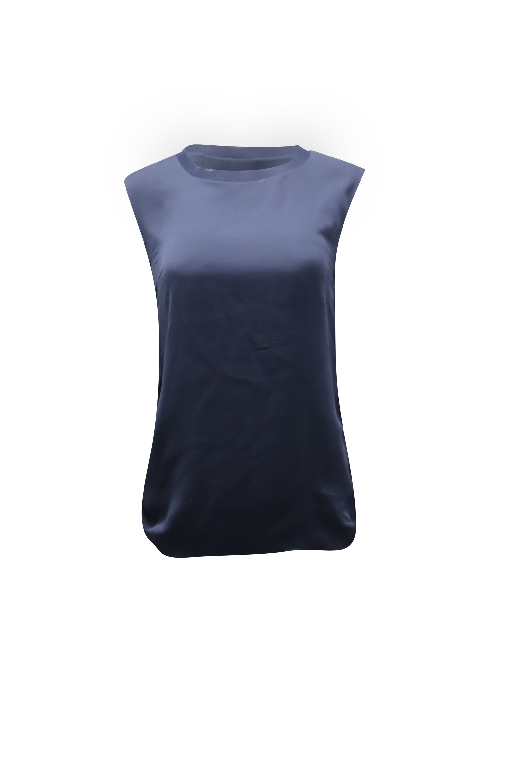 Top sin mangas color azul marino