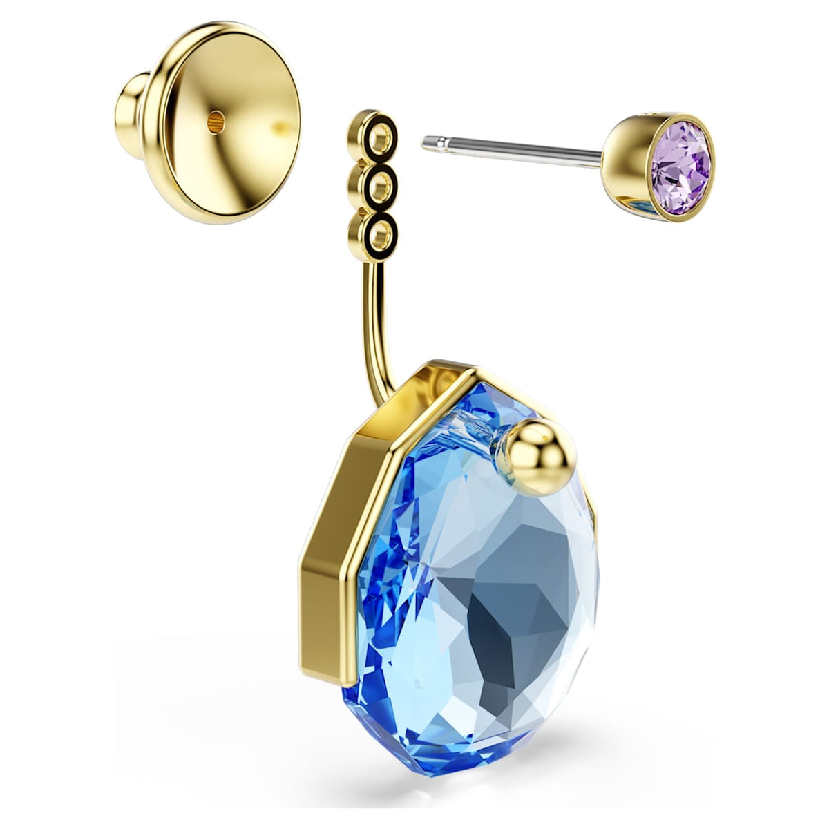 Aretes color azul y dorado