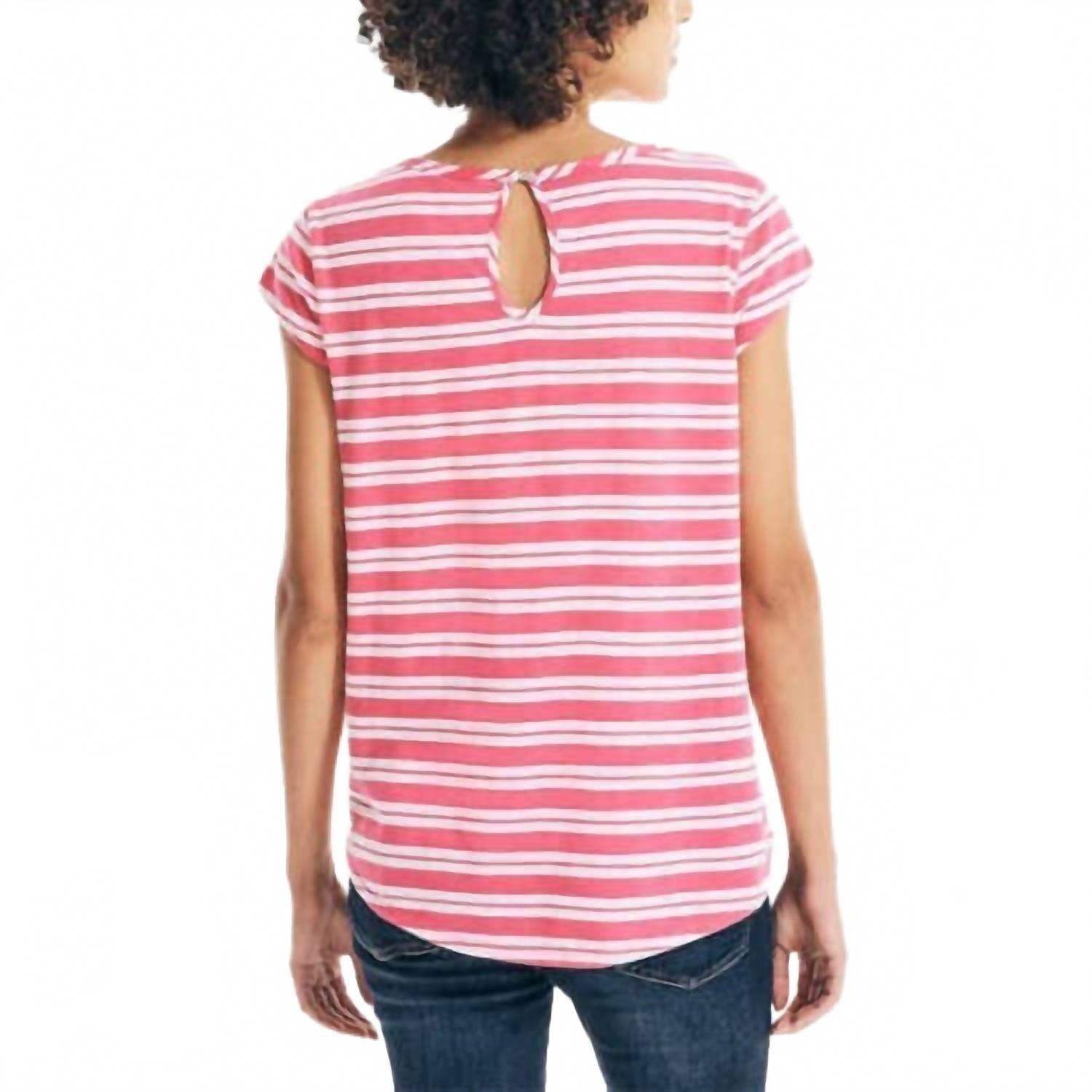 Camiseta a rayas color rosado