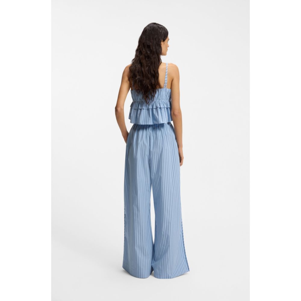 Pantalón de algodón a rayas