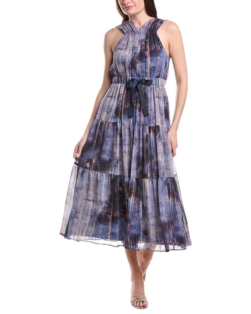 Vestido de gasa con pliegues