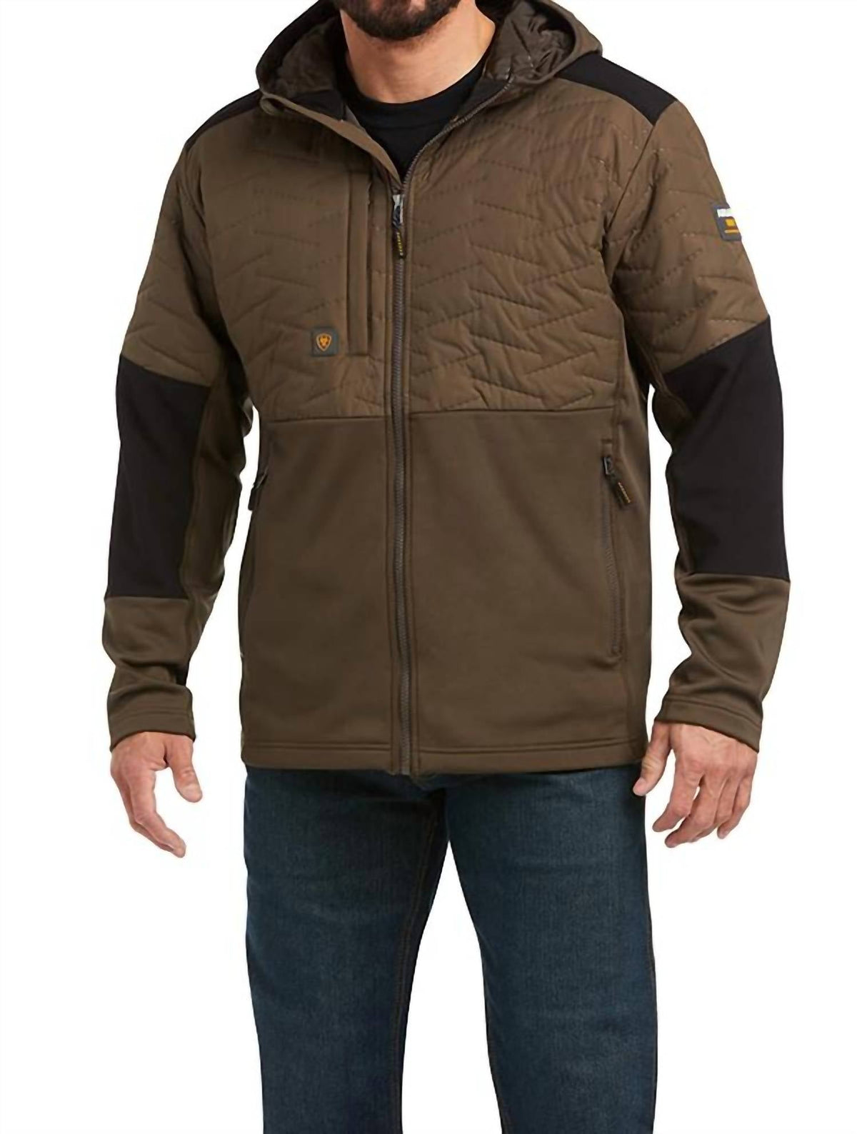 Chaqueta de hombre color negro y café